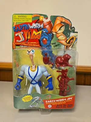 Earthworm Jim with Plasma Blaster (Red accessoires)